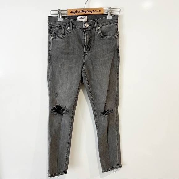 AGOLDE Sophie High Rise Crop Black Jean - Picture 4 of 10